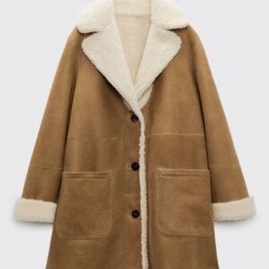 Zara Limited Edition Reversible Shearling Leather Coat, Size XS-S,
